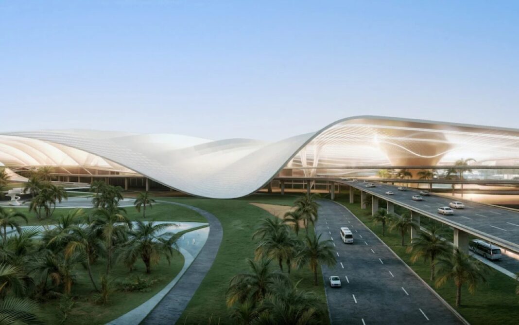 Dubai Takes Off_ Gigantic New Airport Terminal in the Works Dubai, world's largest airport terminal, Al Maktoum International Airport, aviation infrastructure, 400 aircraft gates, airport development, innovation.
