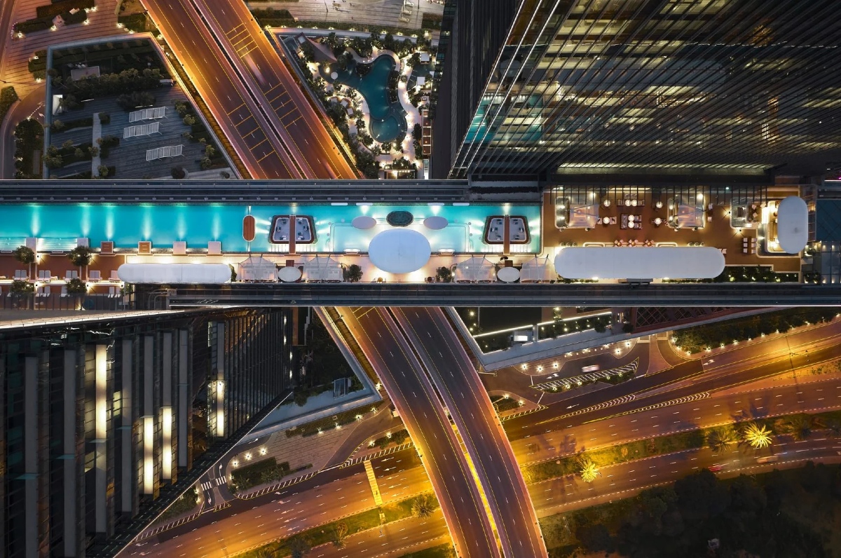 Dubai, cantilever, Nikken Sekkei, The Link, One Za'abeel, architecture, skyscrapers, Sustainability, LEED Gold certification, diagrid structure
