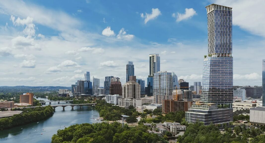 Texas' Tallest Takes Shape_ Waterline Redefines Austin's Skyline Waterline, Austin, Texas, skyscraper, tallest structure, modern, innovative, layered design, architectural rhythm