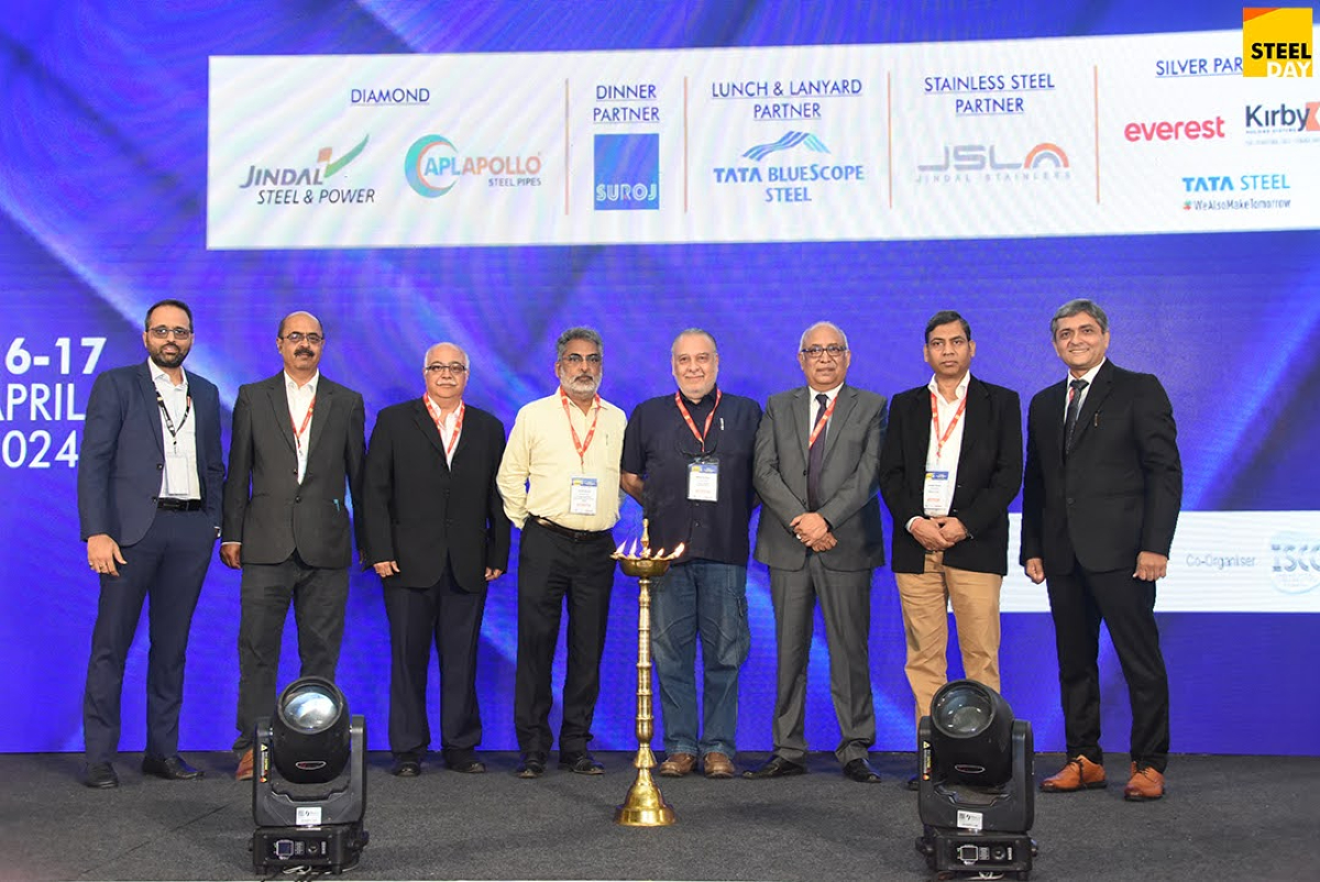 STEEL DAY Conference, steel construction, The Lalit Mumbai, Buildings & Infrastructure, Warehouse Industrial Structures, sustainability, innovation, Amit Shah ISCA Chairman, Ashwini Kumar Ministry of Steel, Vijay Sharma Jindal Stainless, architectural design, structural engineering, urban development, modular construction, seismic resilience, sustainable growth, Tata Steel, Engineers India Ltd, AI in Design & Construction, Navi Mumbai International Airport, steel manufacturing, Jindal Steel & Power, APL Apollo Steel Pipes, Tata BlueScope Steel, Everest Industries, Kirby Building Systems, Altair Inc., BDN Fasteners, Phenix Construction, Roxul Rockwool, Roofix Fasteners.