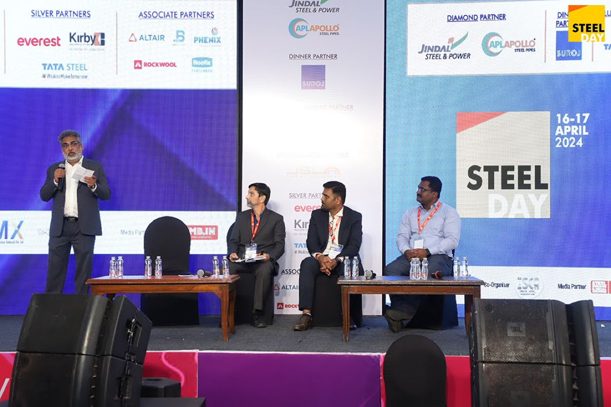 STEEL DAY Conference, steel construction, The Lalit Mumbai, Buildings & Infrastructure, Warehouse Industrial Structures, sustainability, innovation, Amit Shah ISCA Chairman, Ashwini Kumar Ministry of Steel, Vijay Sharma Jindal Stainless, architectural design, structural engineering, urban development, modular construction, seismic resilience, sustainable growth, Tata Steel, Engineers India Ltd, AI in Design & Construction, Navi Mumbai International Airport, steel manufacturing, Jindal Steel & Power, APL Apollo Steel Pipes, Tata BlueScope Steel, Everest Industries, Kirby Building Systems, Altair Inc., BDN Fasteners, Phenix Construction, Roxul Rockwool, Roofix Fasteners.