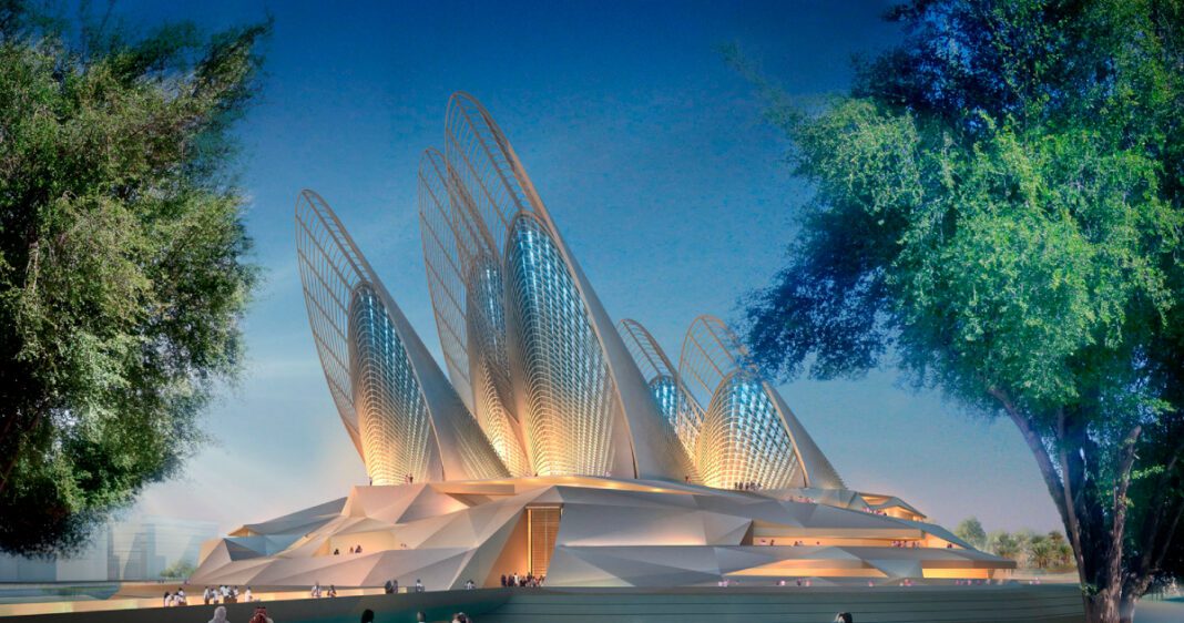1_Zayed National Museum_ A Fusion of Tradition and Innovation Zayed National Museum, UAE, Sheikh Zayed bin Sultan Al Nahyan, Saadiyat Island Cultural District, traditional Emirati design, sustainable technology, aerodynamic steel structures, solar thermal systems, natural ventilation, 3D modelling, computational design, architectural innovation