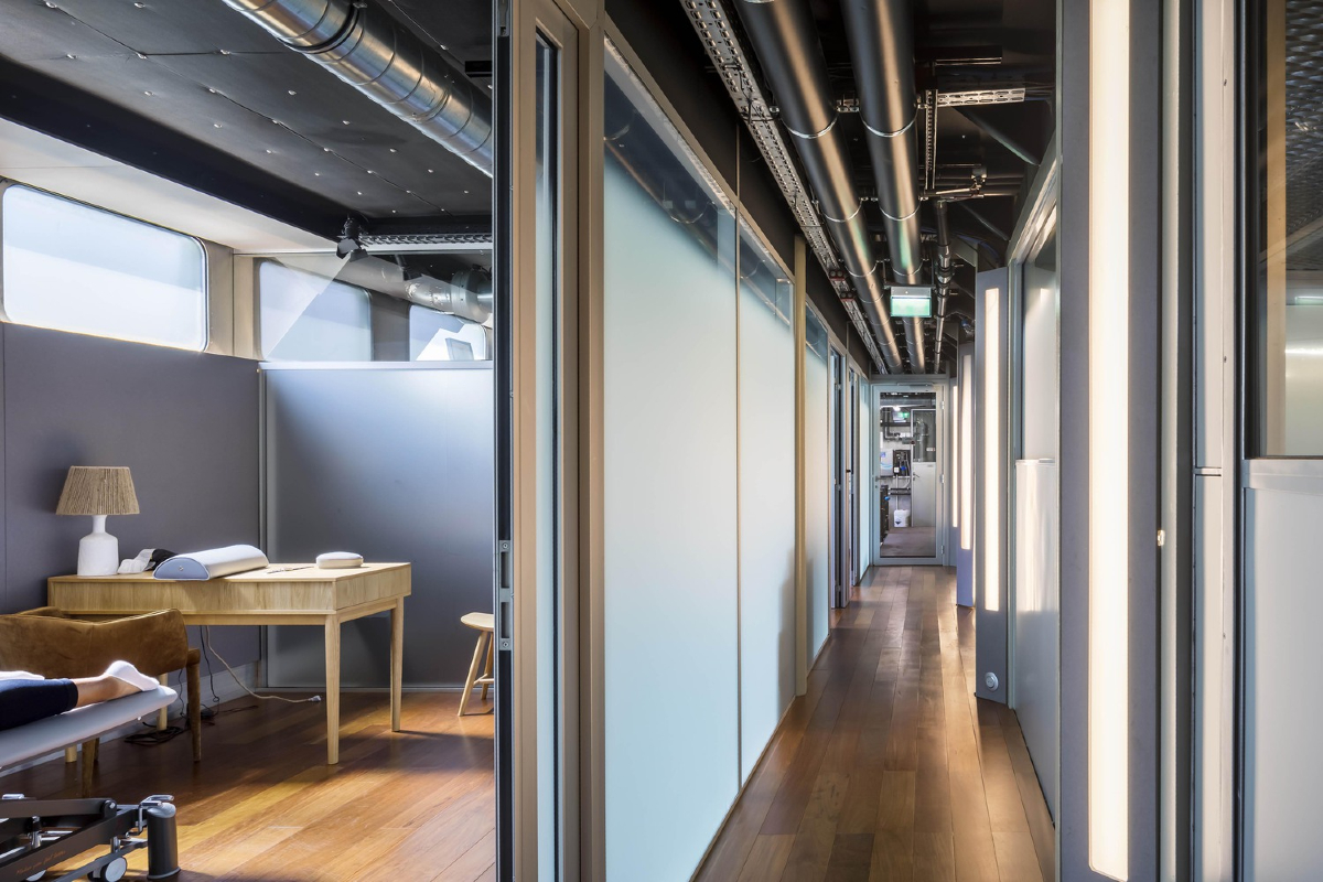 Annette K, Sports Health Well-Being Center, Seine River, Paris, architectural gem, historic revitalization, contemporary design, multi-functional complex, Olympic-length swimming pool, accessibility, steel, glass, Nordic pool concept, sustainability