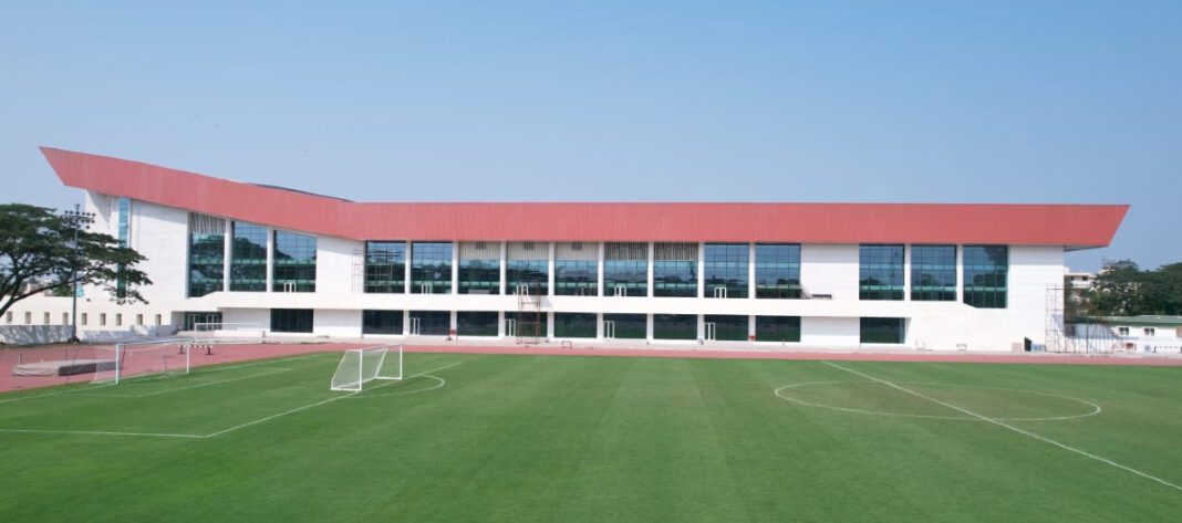 Kalinga Stadium, Bhubaneswar, Odisha, sports facility, Athletic HPC, Aquatics Complex, innovative design, SACPL, Collage Design, world-class sports infrastructure, structural engineering, hybrid structure, structural steel, prefabrication, sustainable design, sustainable sports facilities