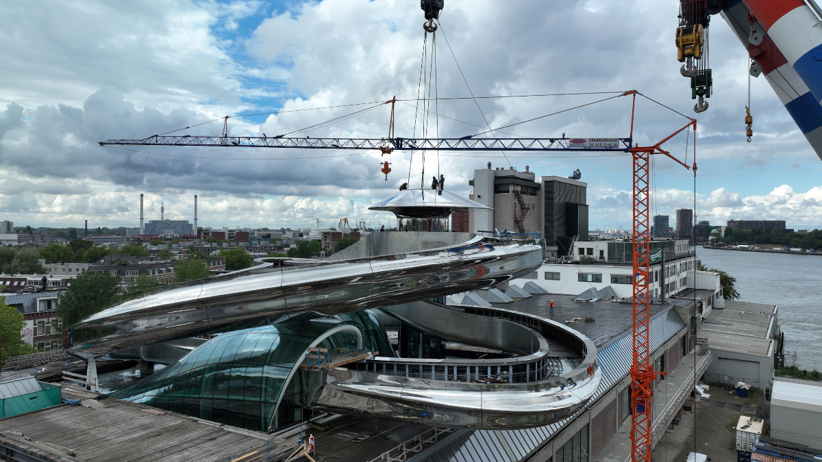 Fenix Museum, Rotterdam, Tornado Staircase, MAD Architects, spiral staircase, architectural design, steel sculpture, Ma Yansong, stainless steel, museum design, innovative architecture
