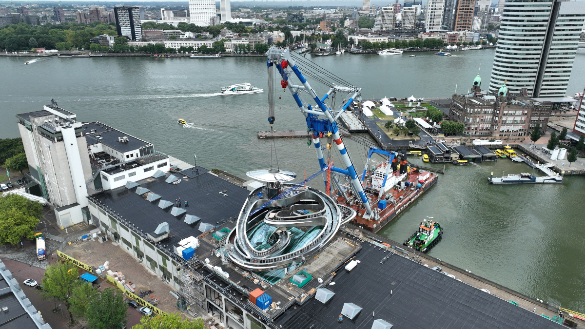 Fenix Museum, Rotterdam, Tornado Staircase, MAD Architects, spiral staircase, architectural design, steel sculpture, Ma Yansong, stainless steel, museum design, innovative architecture
