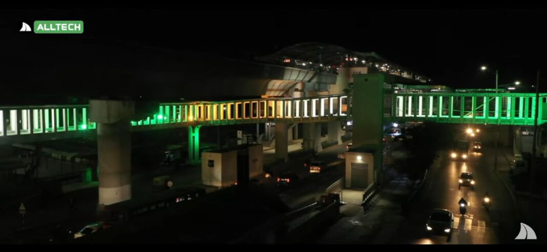 Skywalk Marvel_ Seamless Connection in Steel Foot Over Bridge, Skywalk, High-speed rail station, seamless connectivity, Tata Steel, spatial Analytics, steel fabrication, Alltech Engineering, urban infrastructure, modern design, sustainable construction, steel tonnage, urban connectivity