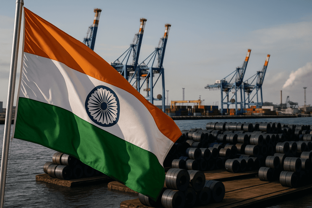 Industry leaders discuss global trade fairness at Steel Construction Expo 2025 in Mumbai.