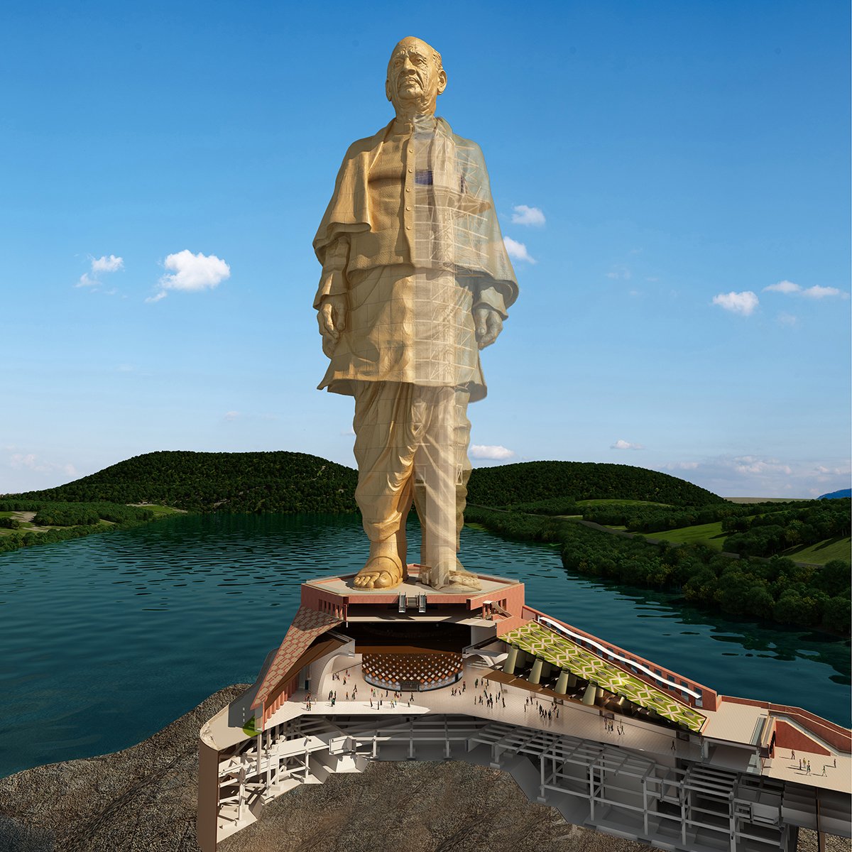 height of statue of unity located in gujarat