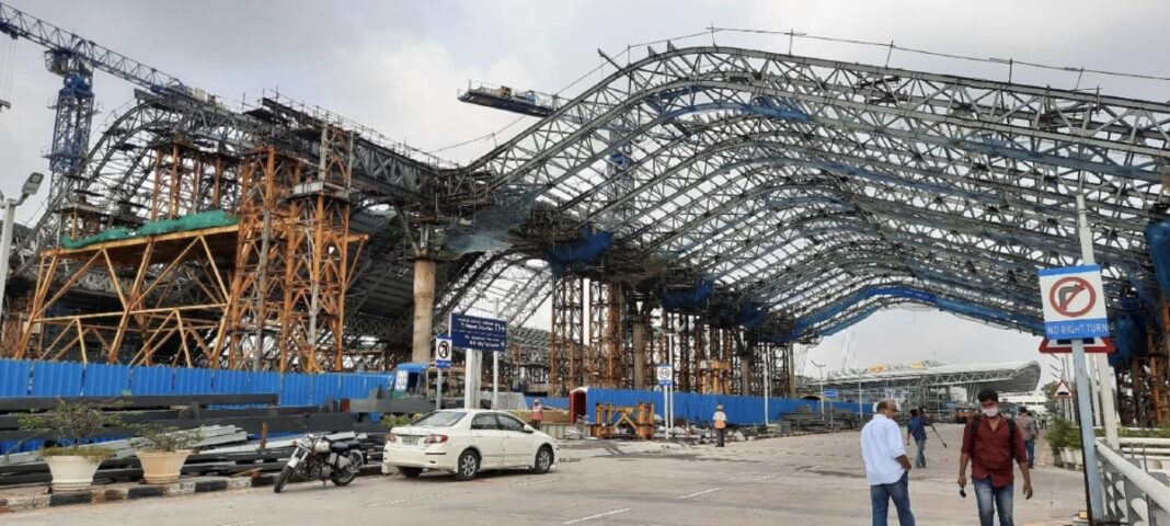 Chennai airport, integrated terminal building, construction, demolition, T3 building, AAI, phase II modernization, airport facilities, terminal operations, expansion.