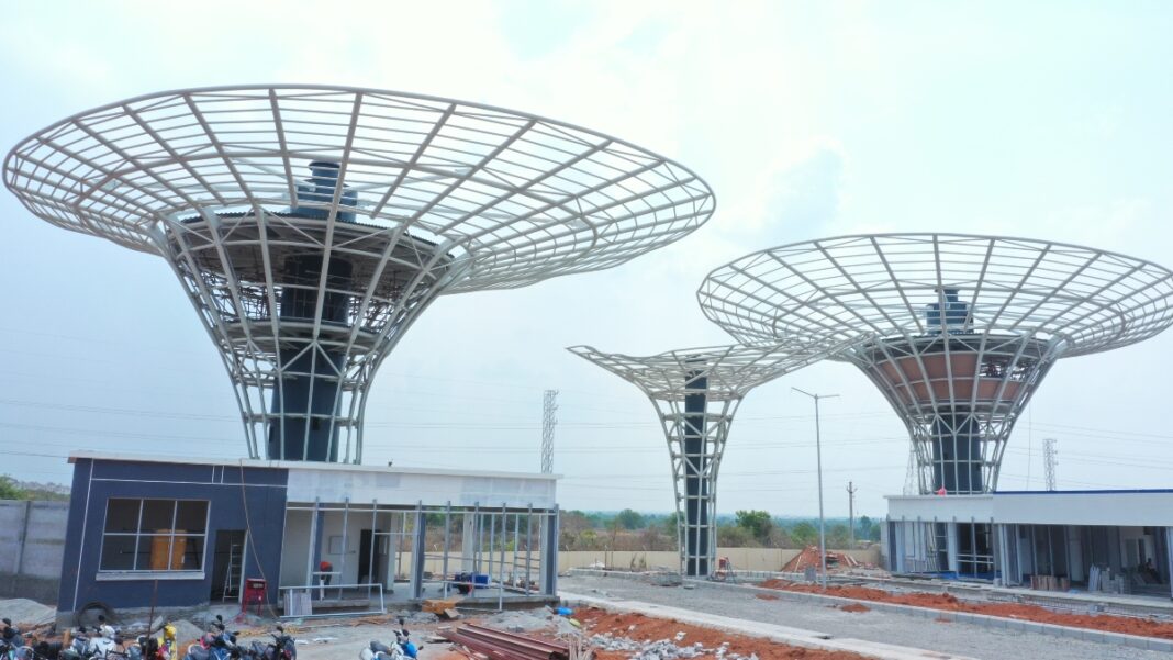 Architectural innovation, steel mushroom, Armour Steels Building India, Dr LS Jayagopal, Mithran Structures, DXN Manufacturing (India) Pvt Ltd, steel gates, unique design, lattice structure, multifunctional design, steel construction, innovative architecture, sustainable design, advanced engineering