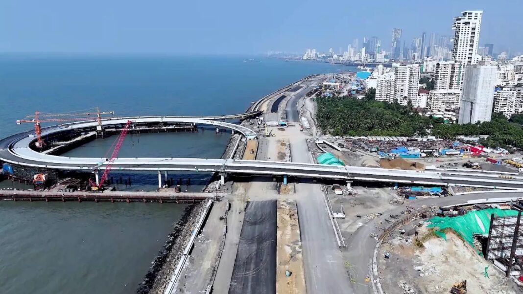 Colossal arch bridge, Mumbai Coastal Road project, Collaboration, Tugs, Western shore, Colaba, Transformative impact, Anticipation, Worli site, Steel sourcing, Modern infrastructure, Contingency planning, Transportation