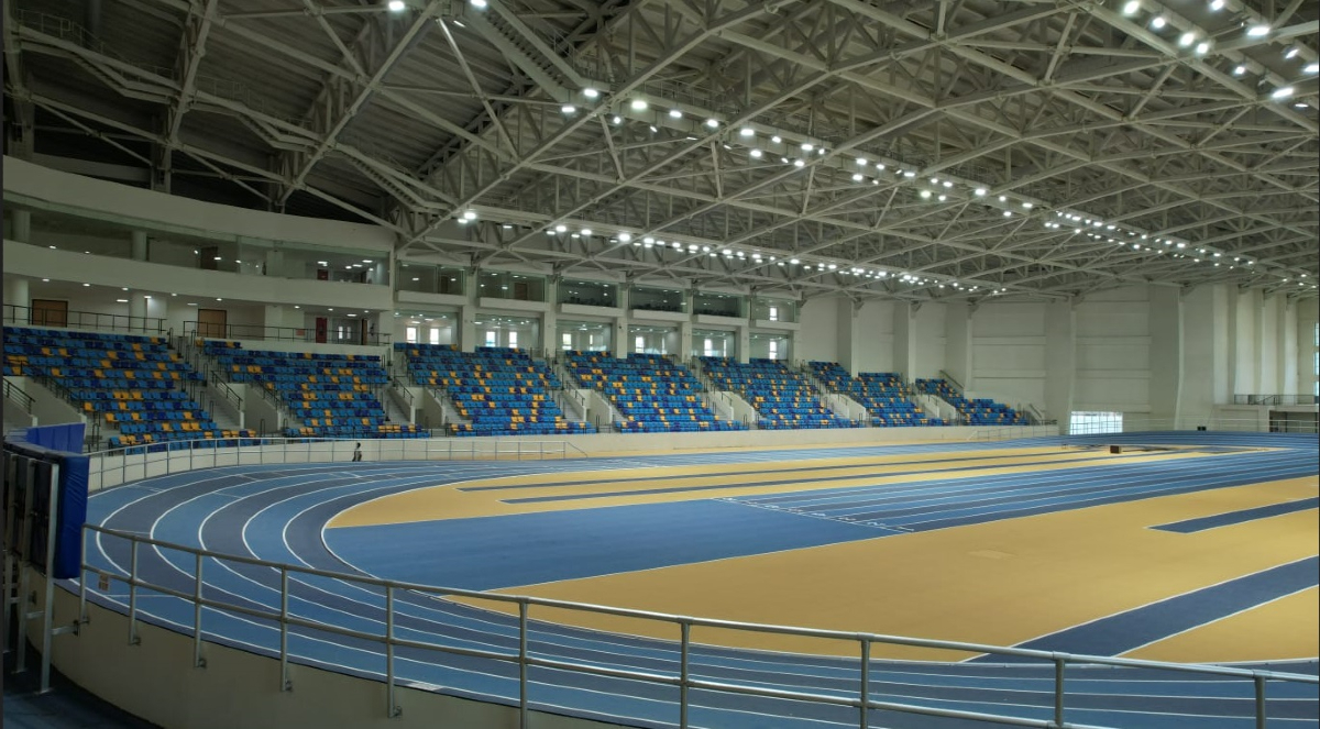 Kalinga Stadium, Bhubaneswar, Odisha, sports facility, Athletic HPC, Aquatics Complex, innovative design, SACPL, Collage Design, world-class sports infrastructure, structural engineering, hybrid structure, structural steel, prefabrication, sustainable design, sustainable sports facilities
